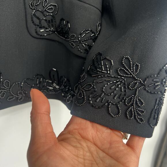 Vintage 90s 100% Wool DKNY Women Blazer Hand Beaded - Picture 4 of 7